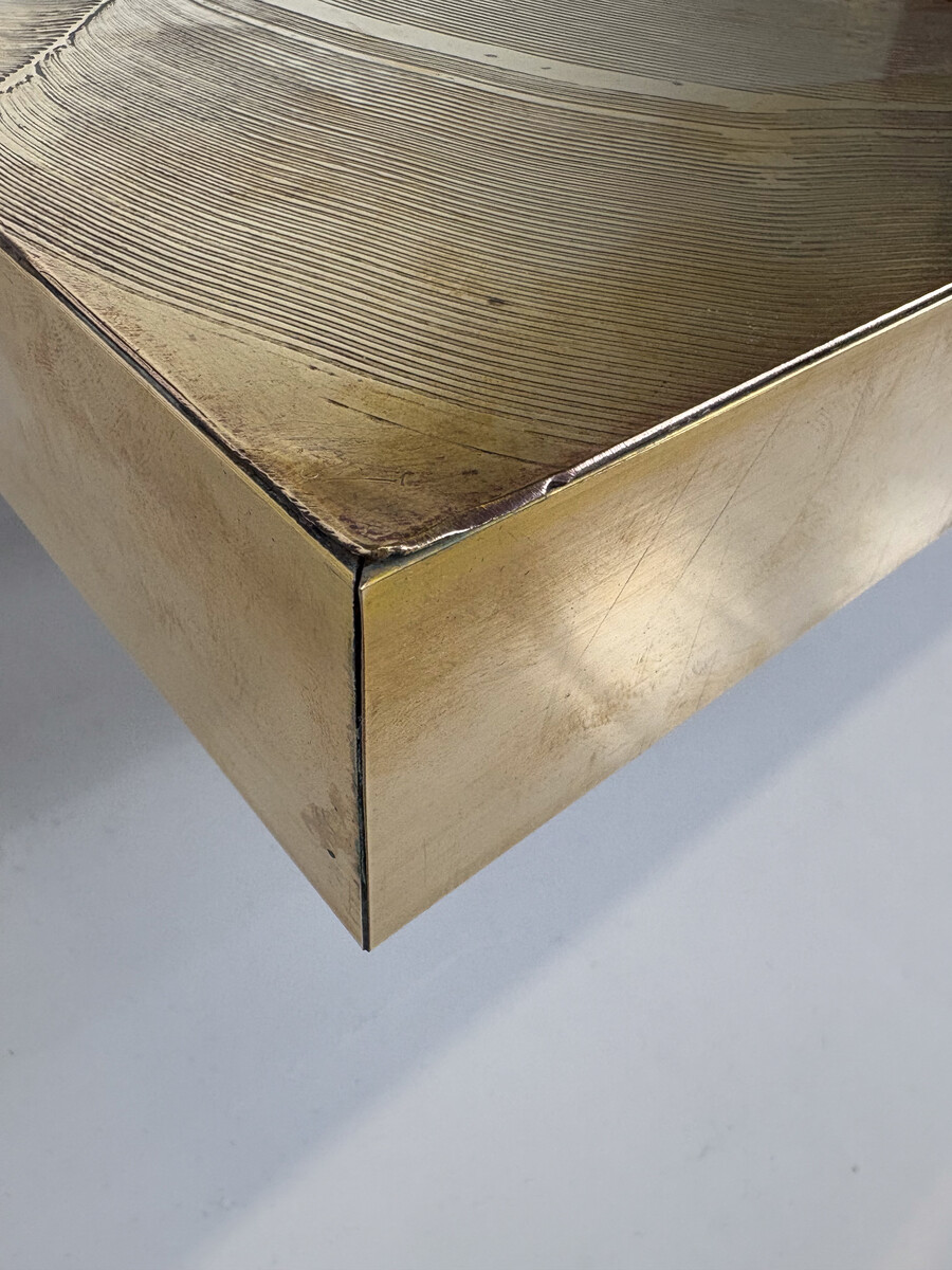 Brass Coffee Table, Belgium, 1970s