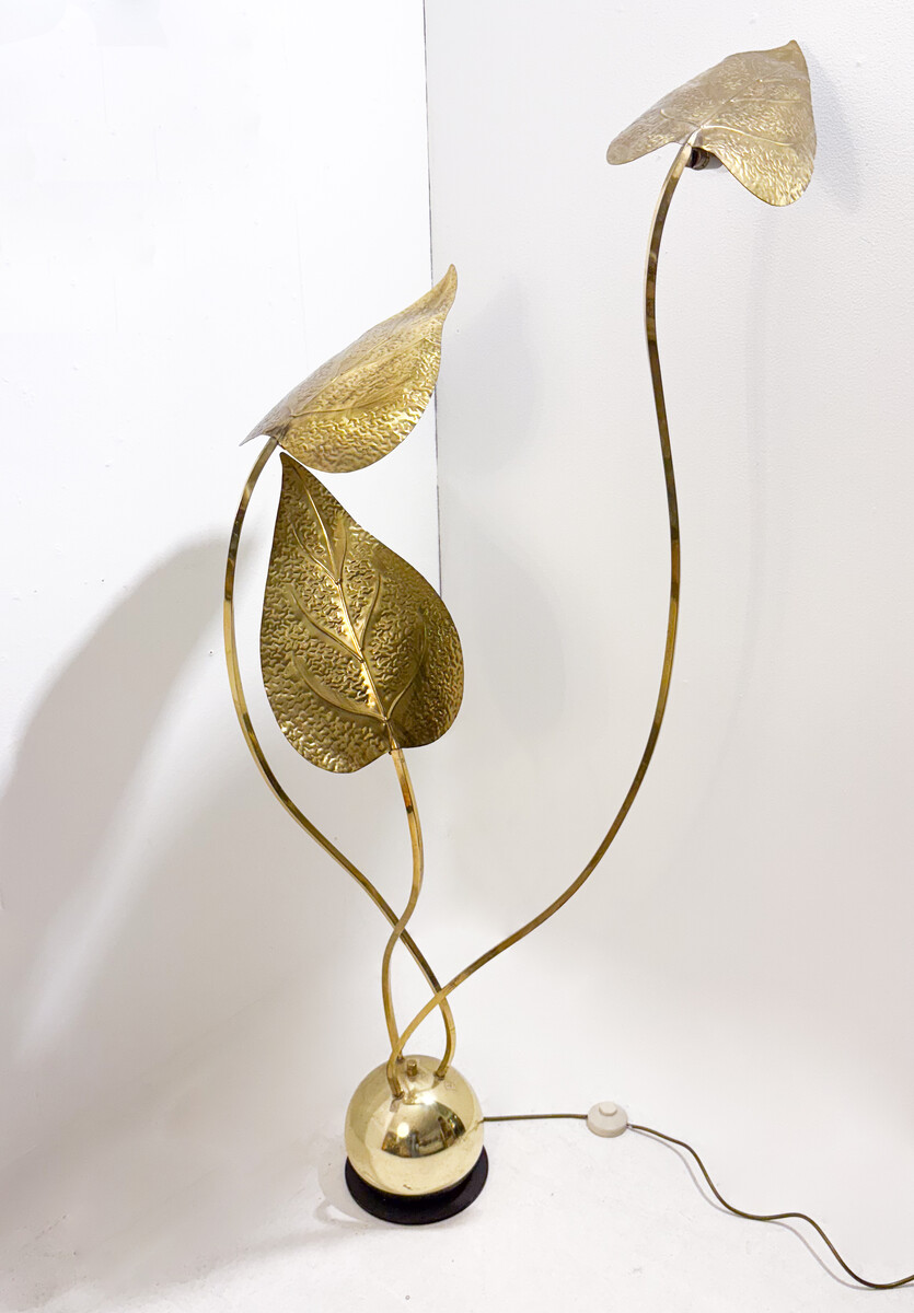 Brass Floor Lamp by Tommaso Barbi, Italy, 1970s