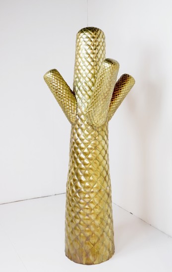 Brass Saguaro Cactus Coat Rack