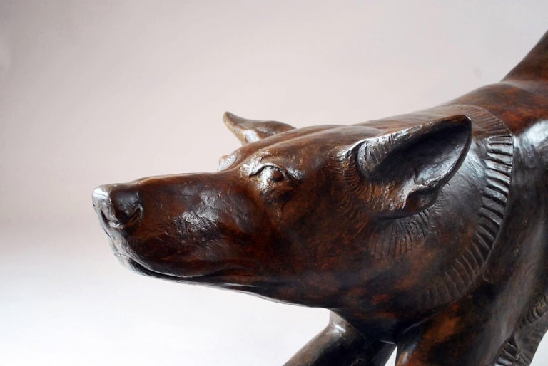 Bronze Dog Sculpture by Jacques Talmar, Contemporary Edition III/IV, Belgium