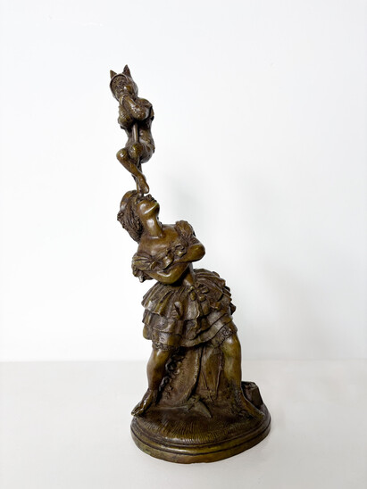 Bronze sculpture by Leopold Harzé, Signed, Belgium, 1862