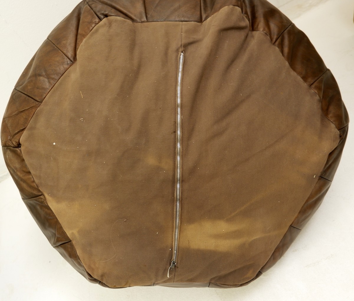 Brown Leather Patchwork Beanbag From De Sede, 1970s