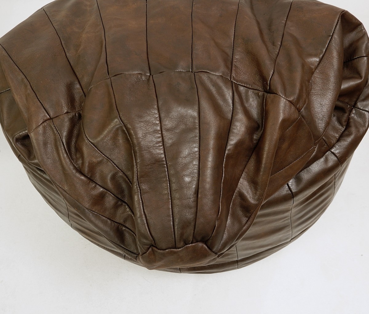 Brown Leather Patchwork Beanbag From De Sede, 1970s