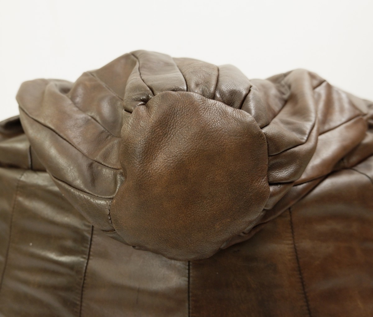 Brown Leather Patchwork Beanbag From De Sede, 1970s