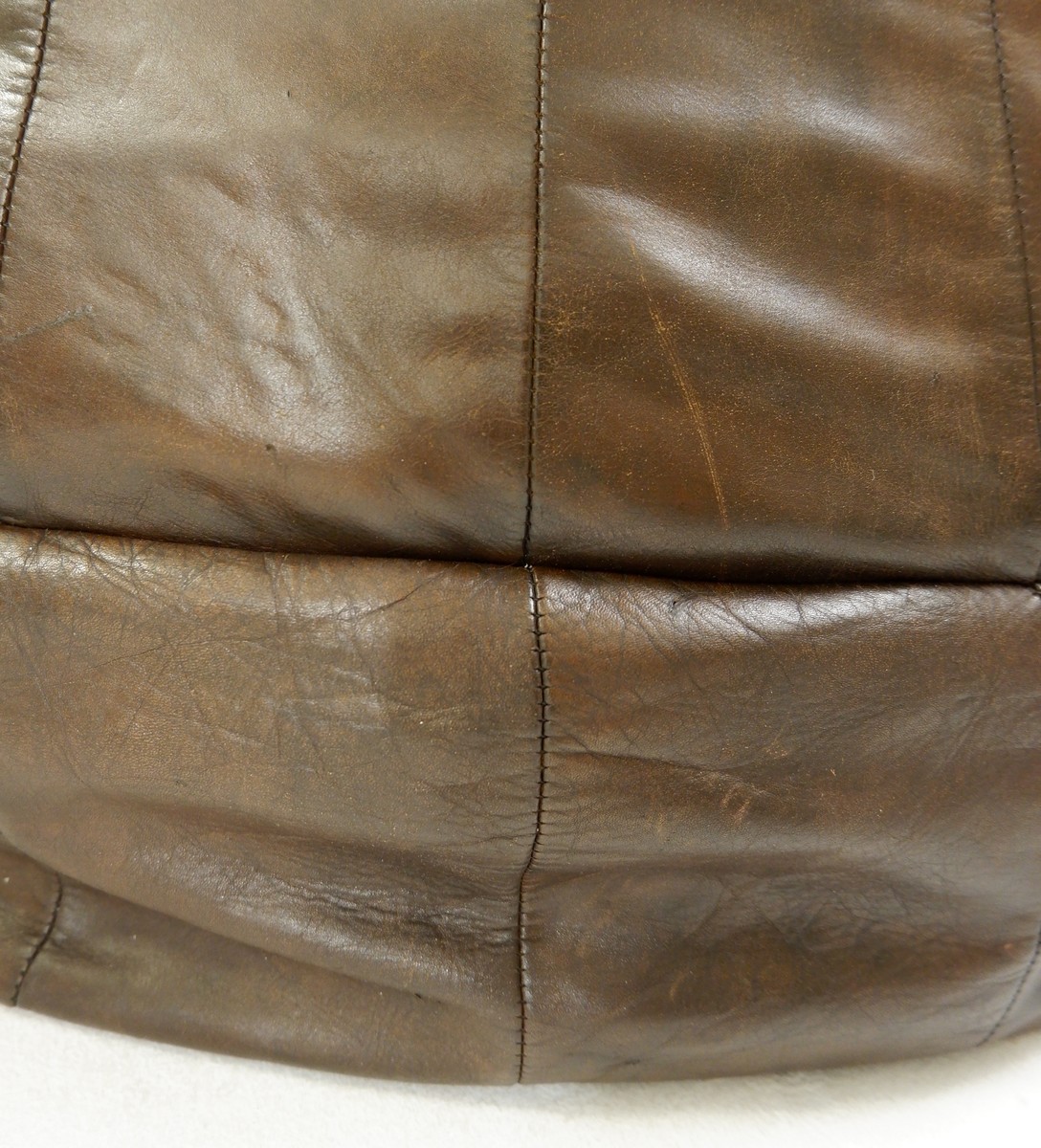 Brown Leather Patchwork Beanbag From De Sede, 1970s