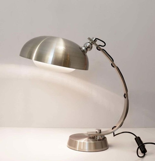 Brushed Chrome Arc Desk Lamp