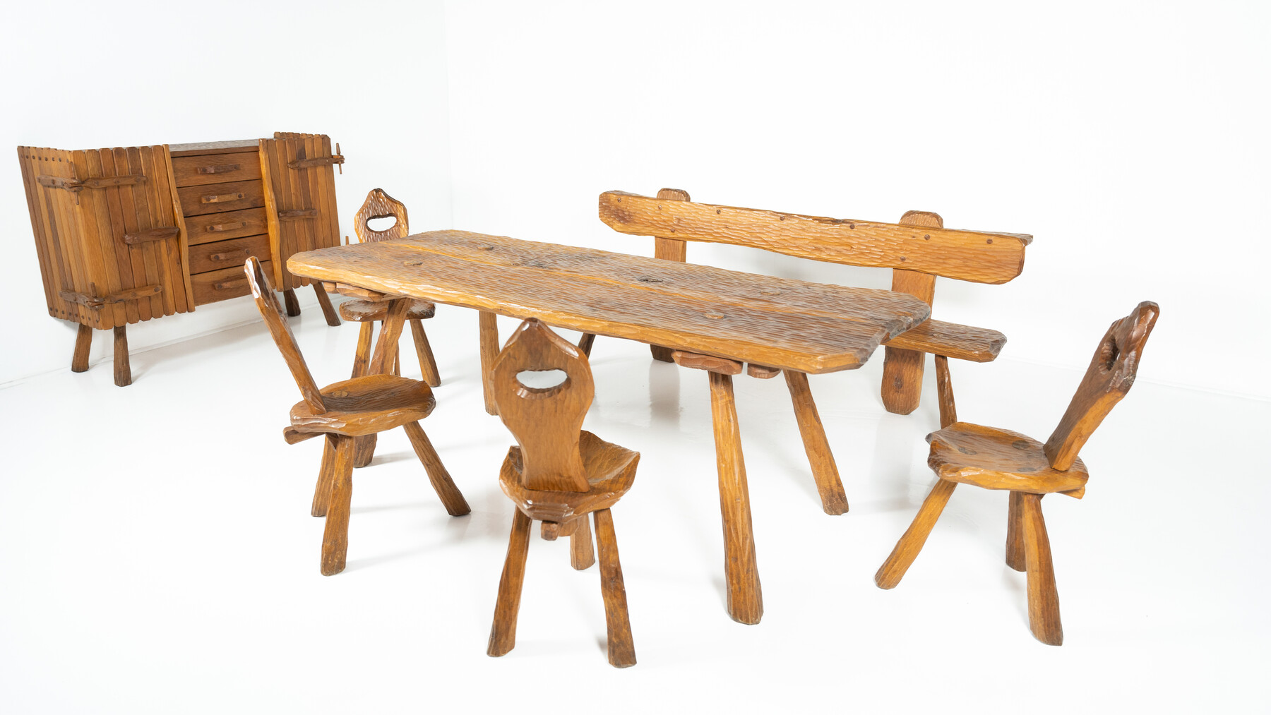 Brutalist Dining Table, Italy, 1970s 