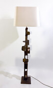 Brutalist Floor Lamp with Incrusted Stones , 1970s