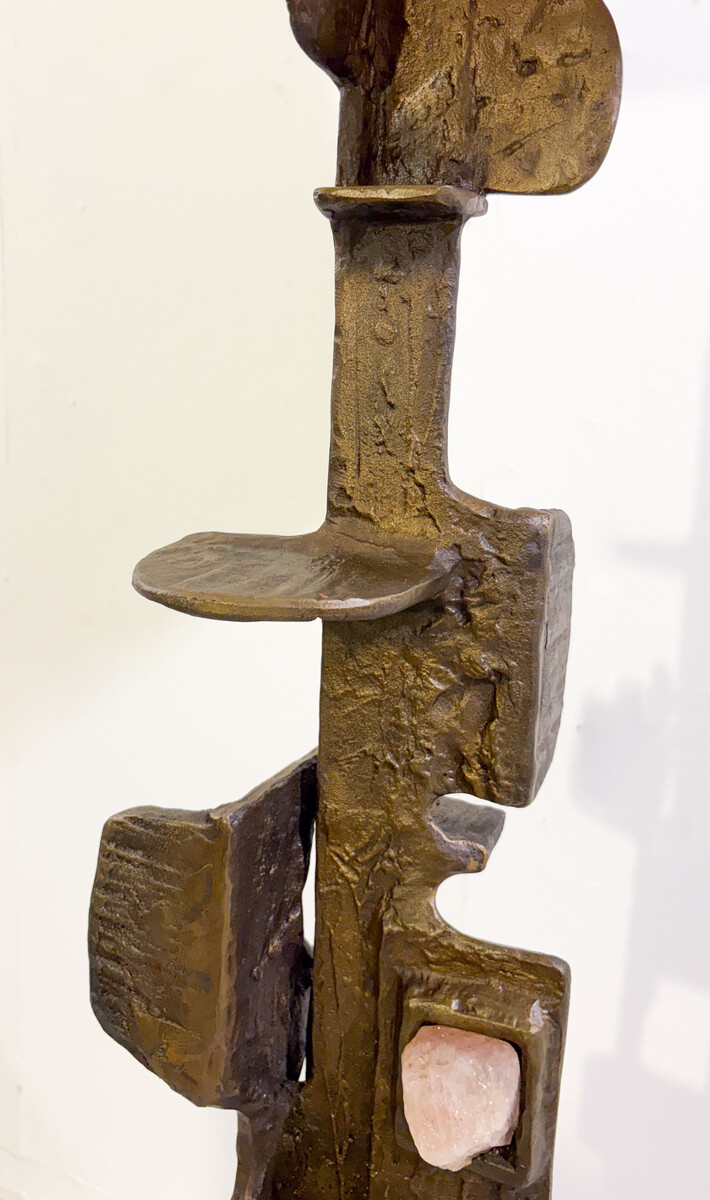 Brutalist Floor Lamp with Incrusted Stones , 1970s