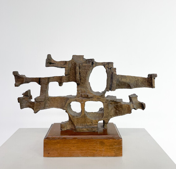 Brutalist Sculpture, Wood and Metal