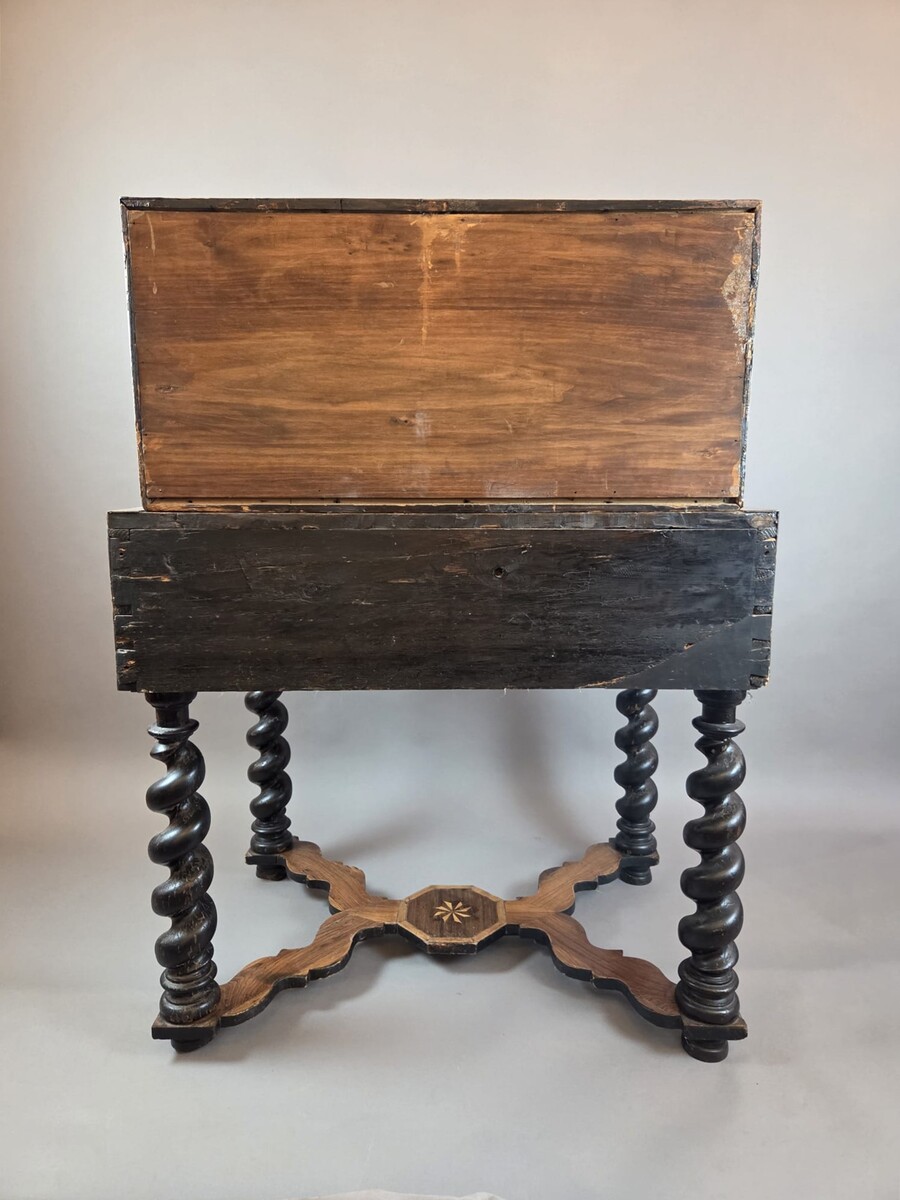 cabinet, walnut and mahogany, Bone ornamentation, Flanders late 18th