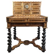 cabinet, walnut and mahogany, Bone ornamentation, Flanders late 18th
