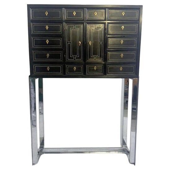 Cabinet XVIIe, Bone and Ebony Wood