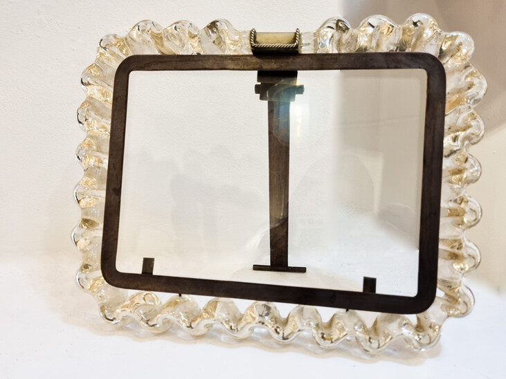Carlo Scarpa for Venini ‘Ondulato’ Picture Frame, Murano Glass, Italy, 1940s