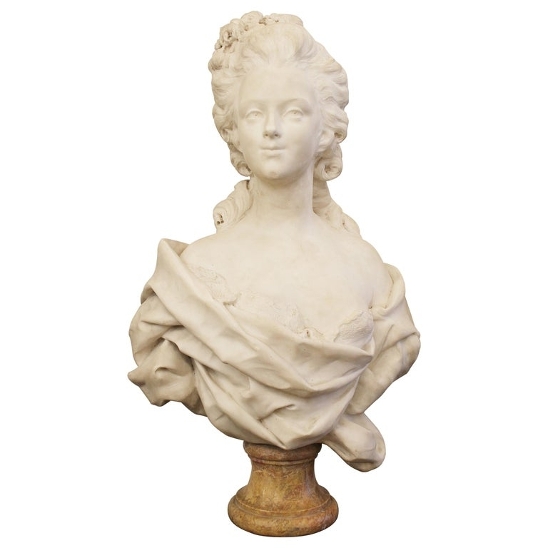 Carrara Marble Bust, France, Early 19th Century