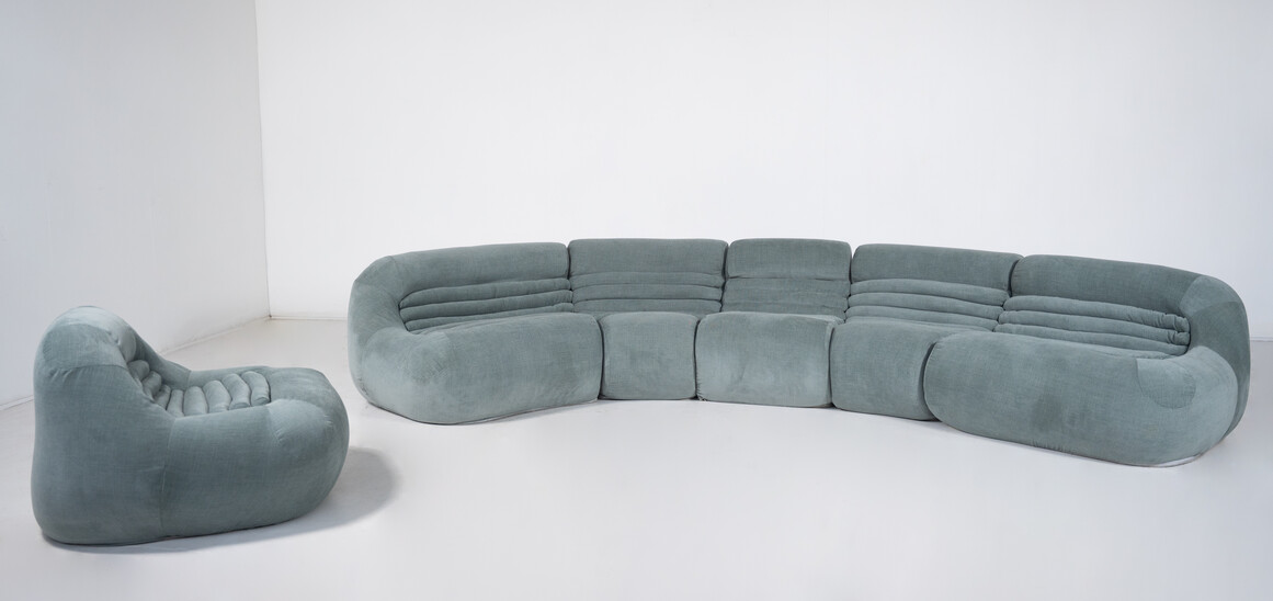 Carrera Sofa and Armchair by De Pas, D’Urbino and Lomazzi for BBB Bonacina, 1960s - New Upholstery