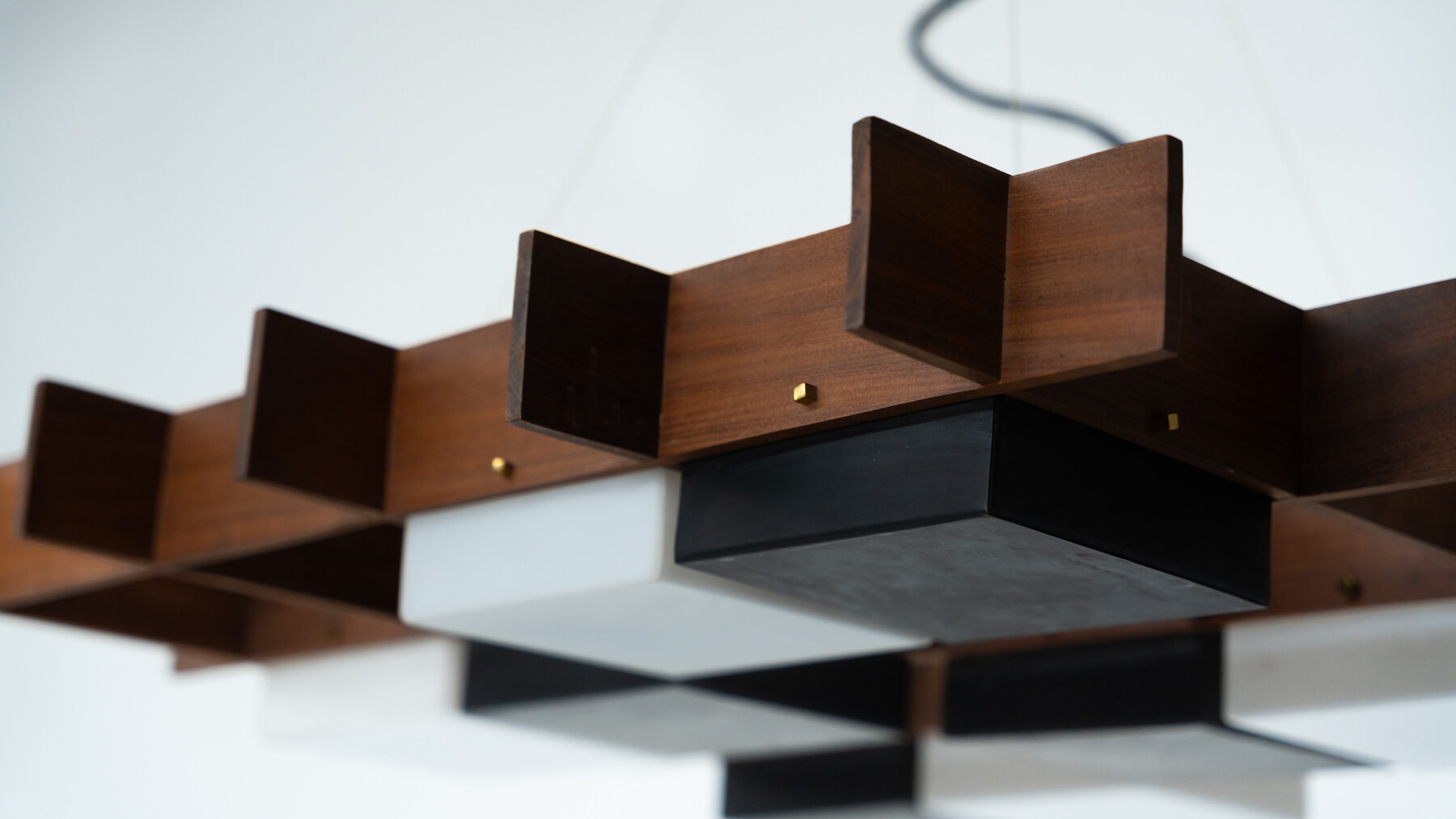 Ceiling Light by Angelo Brotto for Esperia, Wood and Plexiglass, Italy, 1950s