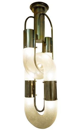 Chandelier Chain Murano Glass Metal By Aldo Nason For Mazzega