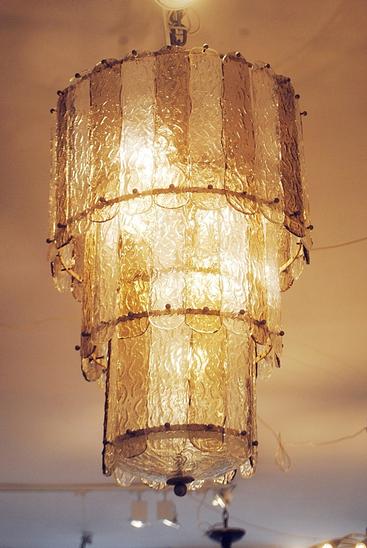 Chandelier Glass And Iron Vistosi, Italy