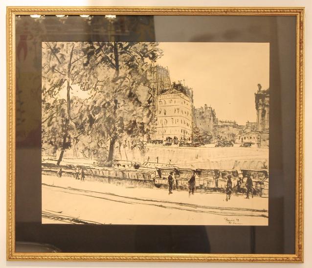 China Ink, View Of Paris, 1929 - Frans Smeers