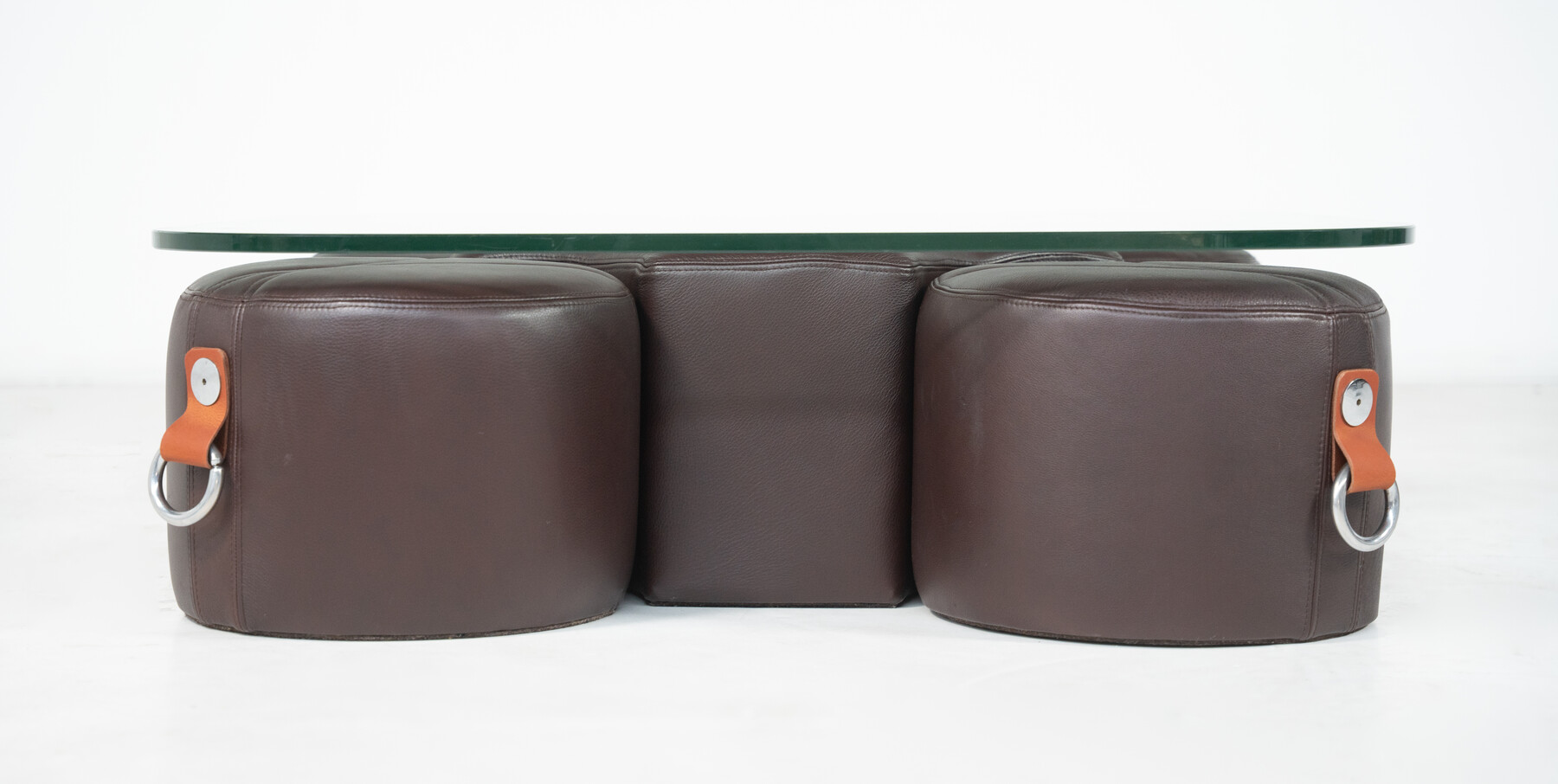 Coffee Table and 4 Stools by Guido Faleschini, Leather, 1970s
