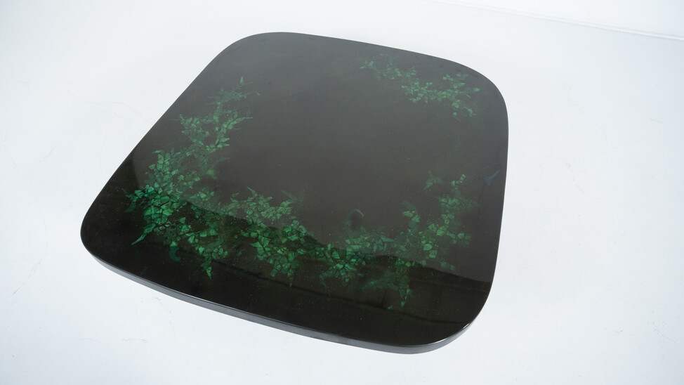 Coffee table attributed to Ado Chale, Resin and Malachite, 1970s
