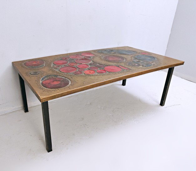 Coffee Table, Brass and Ceramic, 1968