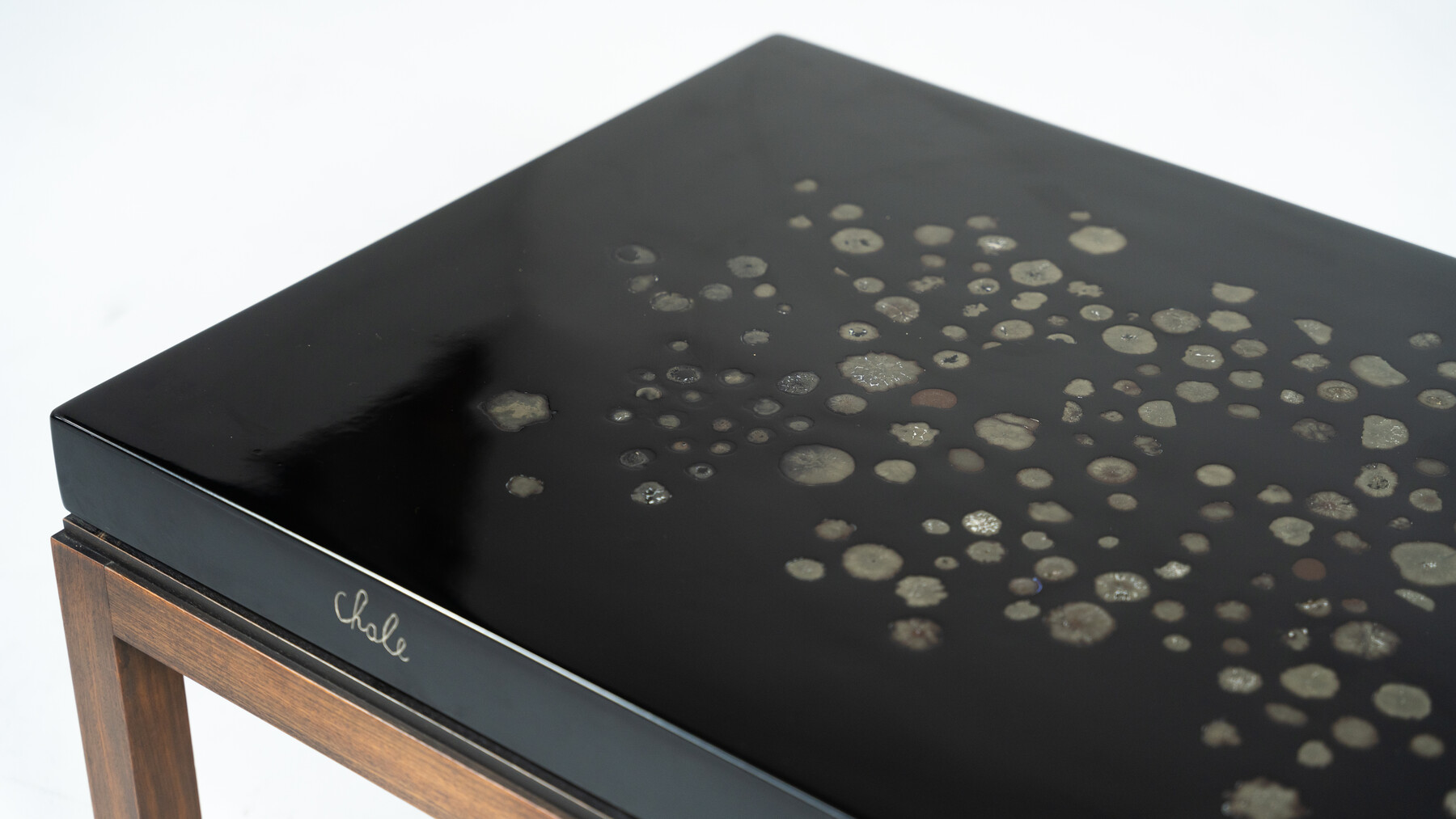 Coffee Table by Ado Chale, Resin and Marcassite, Belgium, 1960s