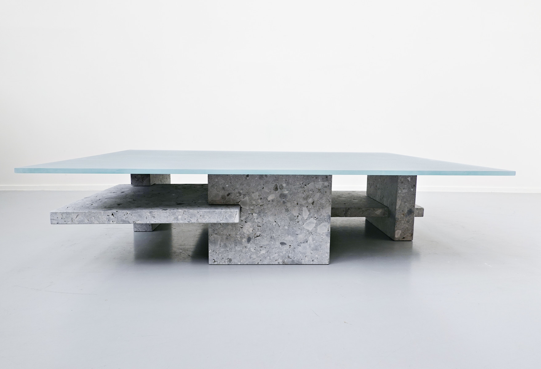 Coffee Table, Ceppo di gre and Glass, designed by Iceberg Studio