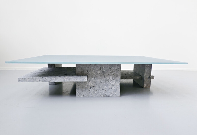 Coffee Table, Ceppo di gre and Glass, designed by Iceberg Studio