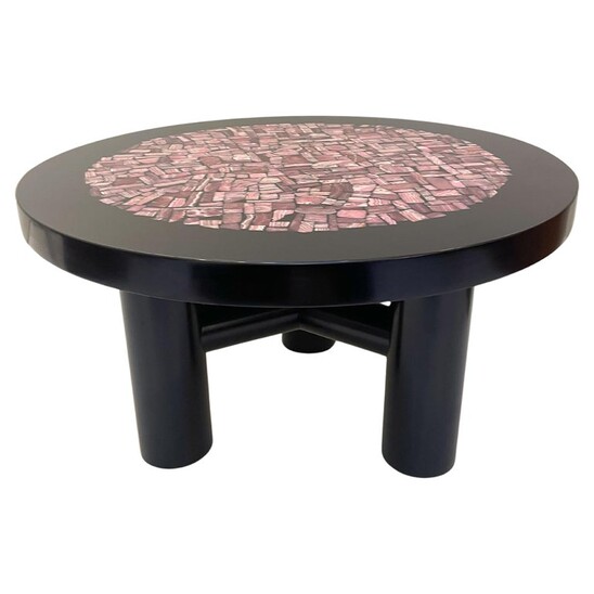 Coffee table in Rhodochrosite and Resin attributed to Etienne Allemeersch, Belgium, 1970s