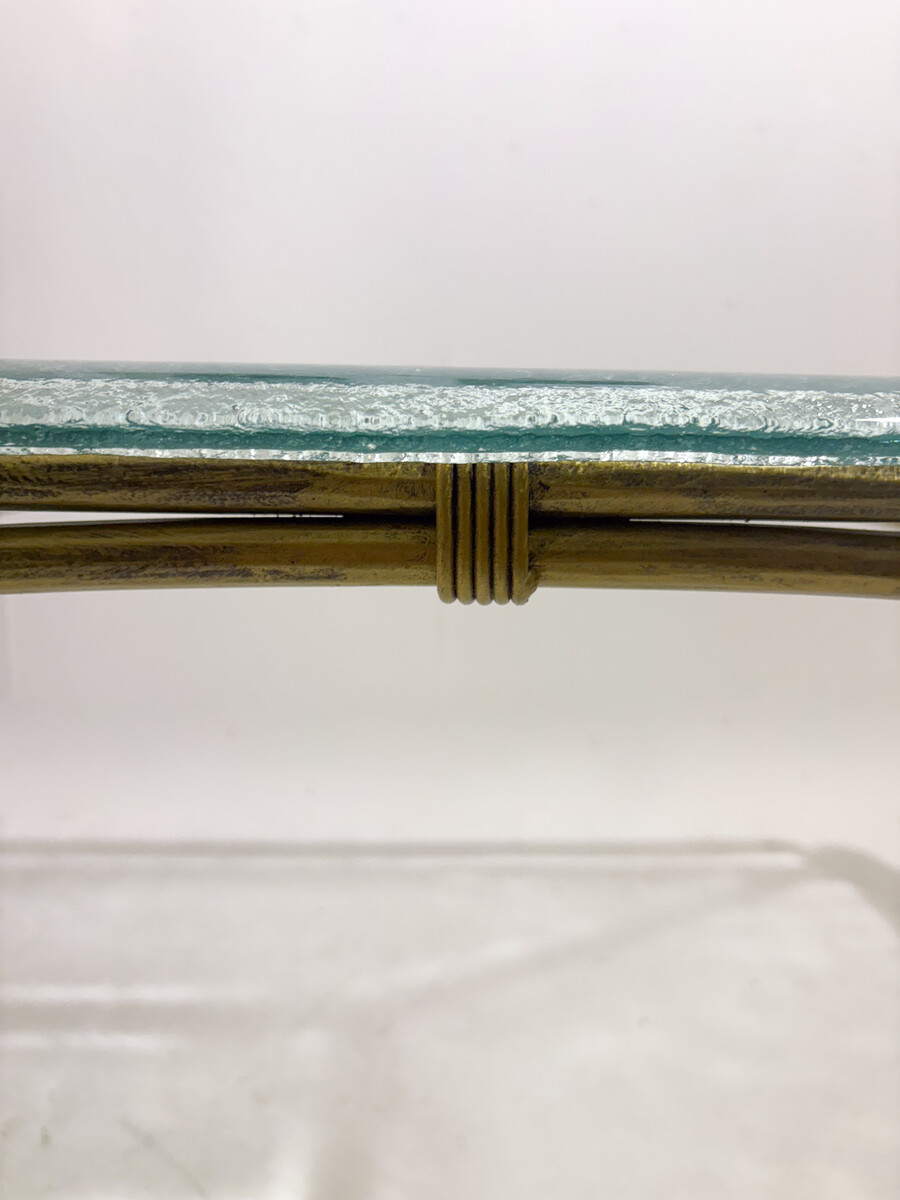 Coffee Table in the style of Lothar Klute, Gilt Metal and Glass, Germany