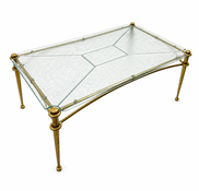 Coffee Table in the style of Lothar Klute, Gilt Metal and Glass, Germany