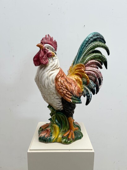 Colored ceramic rooster - 1950s