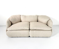 Confidential Sofa by Alberto Rosselli for Saporiti, Italy,1970s - New Beige Upholstery
