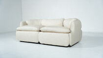 Confidential Sofa by Alberto Rosselli for Saporiti, Italy,1970s - New Beige Upholstery