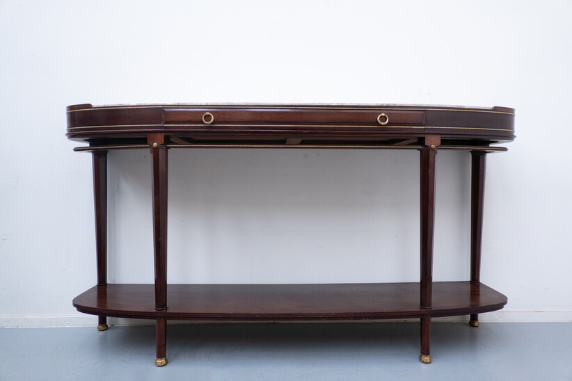 Console by Alban Chambon, Mahogany and Marble, 1900s