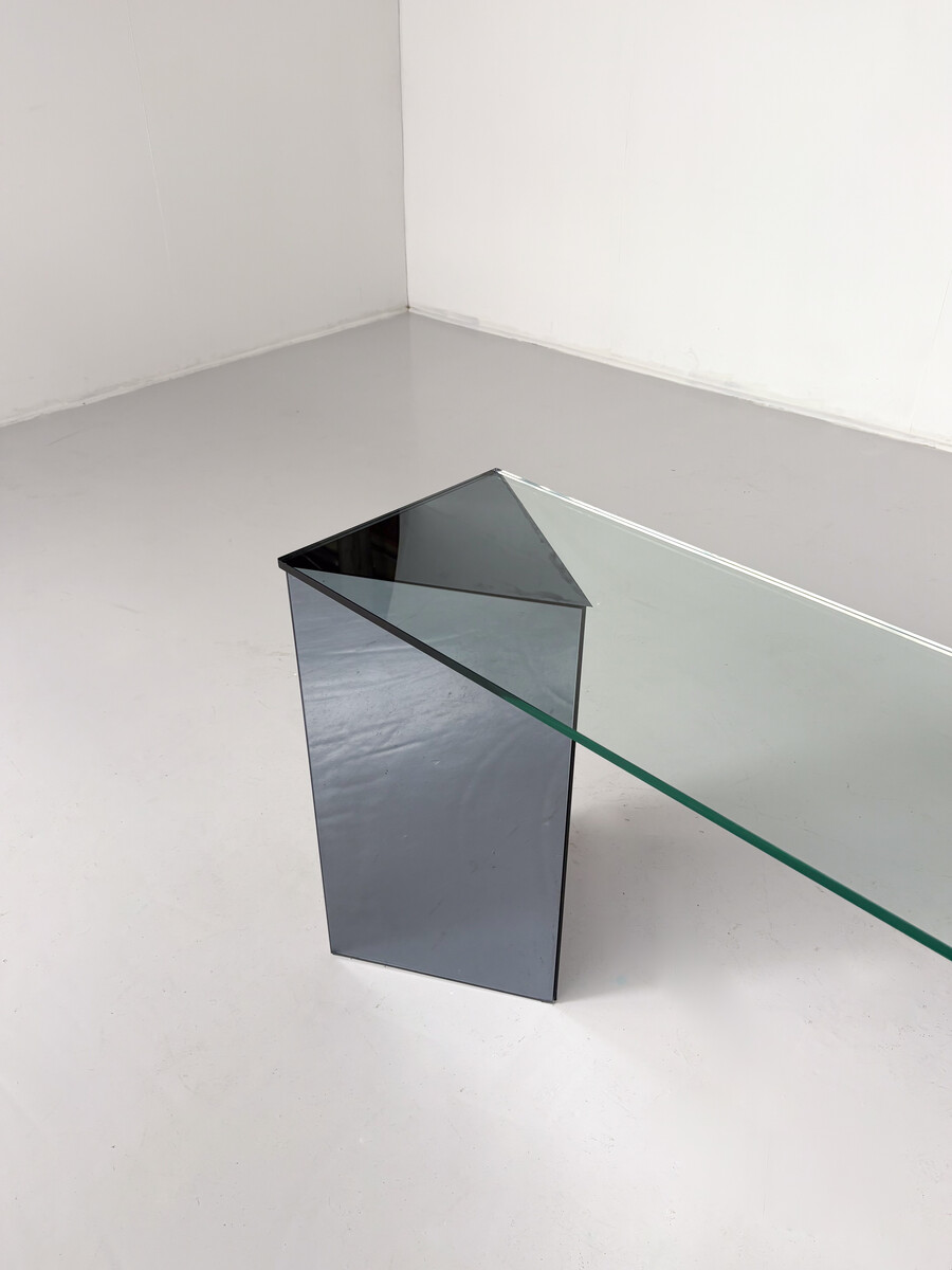 Console by Guiseppe Raimondi for Cristal Art, Mirrored Glass, Italy, 1970s