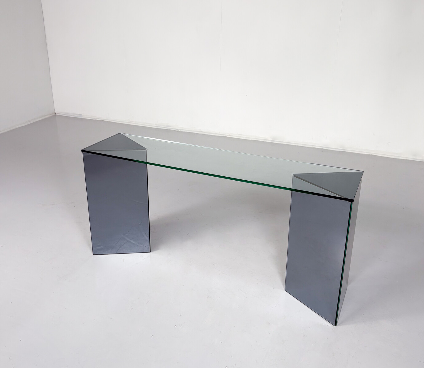 Console by Guiseppe Raimondi for Cristal Art, Mirrored Glass, Italy, 1970s