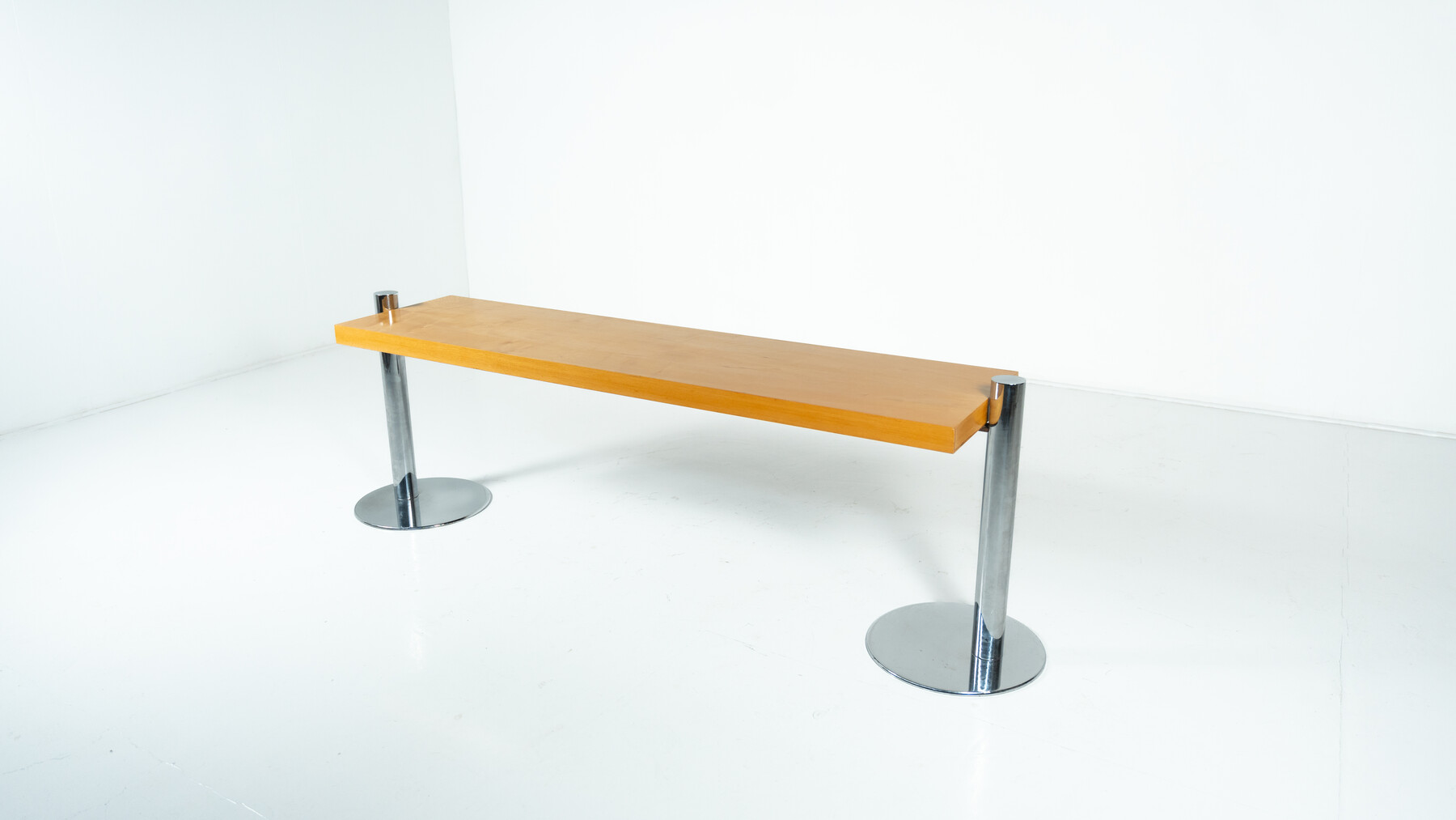 Console in Ash Wood and Metal attributed to Sergio Asti for Poltronova, 1970s