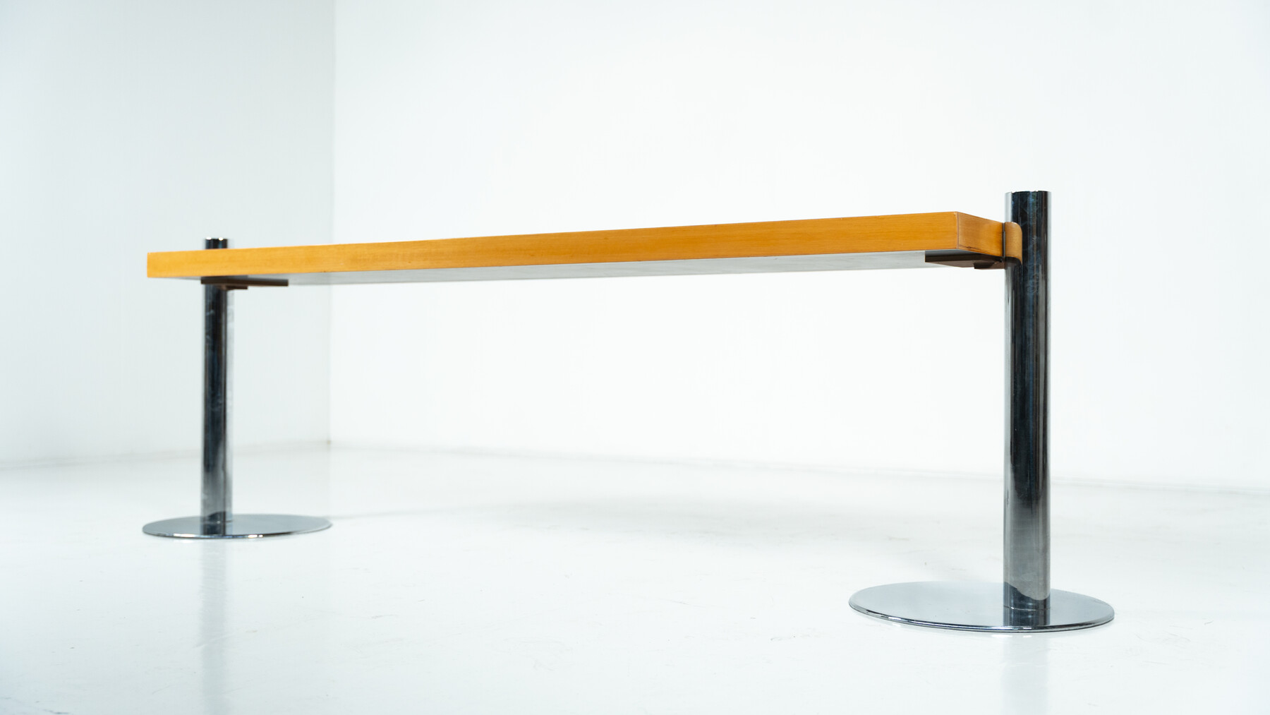 Console in Ash Wood and Metal attributed to Sergio Asti for Poltronova, 1970s