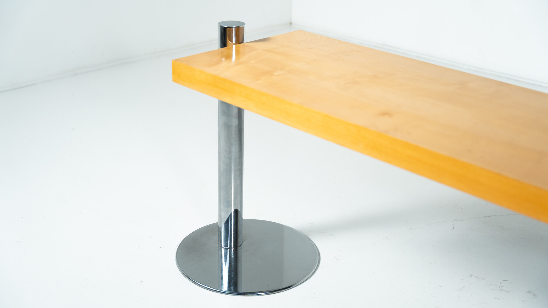 Console in Ash Wood and Metal attributed to Sergio Asti for Poltronova, 1970s