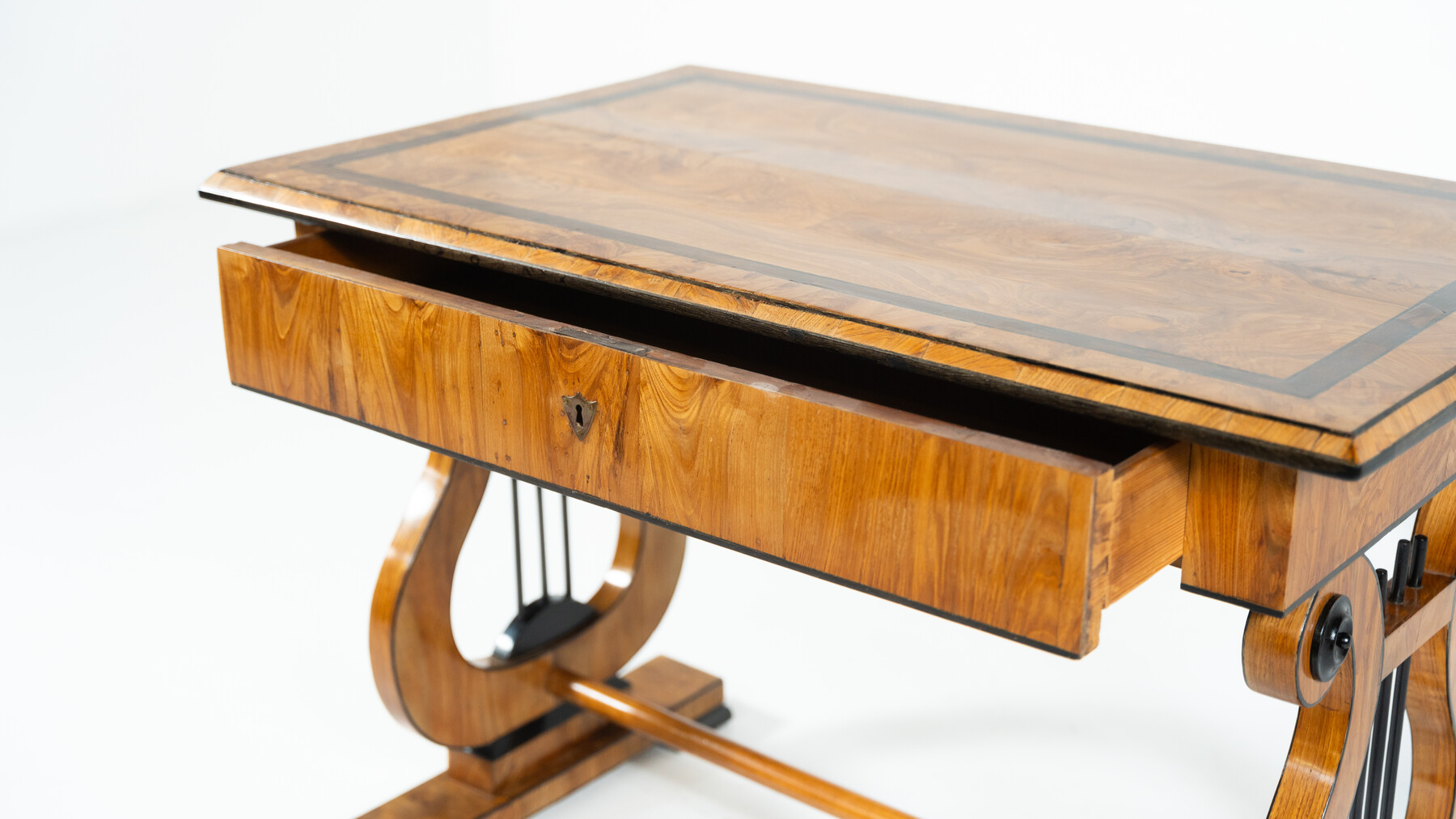 Console/Desk, Ash Veneer, Biedermeier 