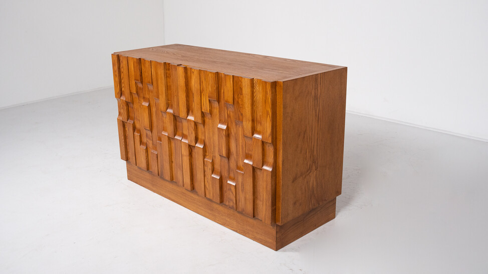 Contemporary Brutalist Sideboard, Ash, Italy
