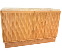 Contemporary  Brutalist Sideboard, Wood and Travertine, Italy