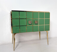 Contemporary Chest, Wood and Glass 