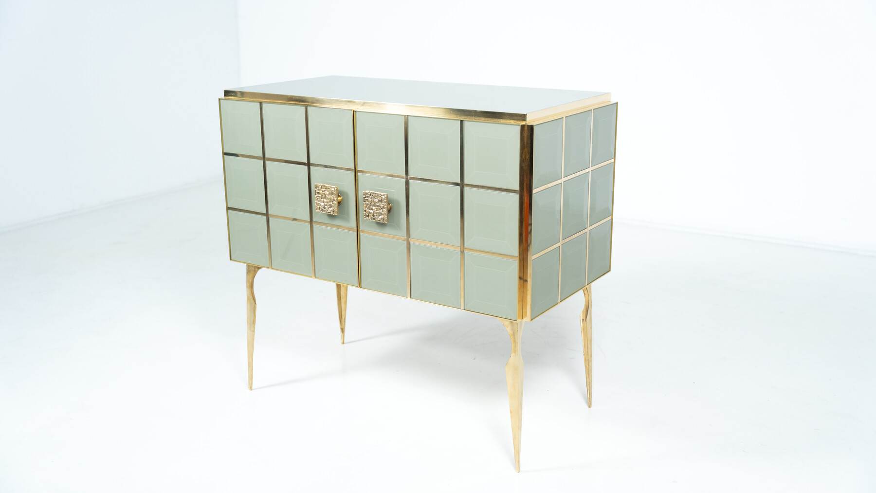 Contemporary Chest, Wood and Glass