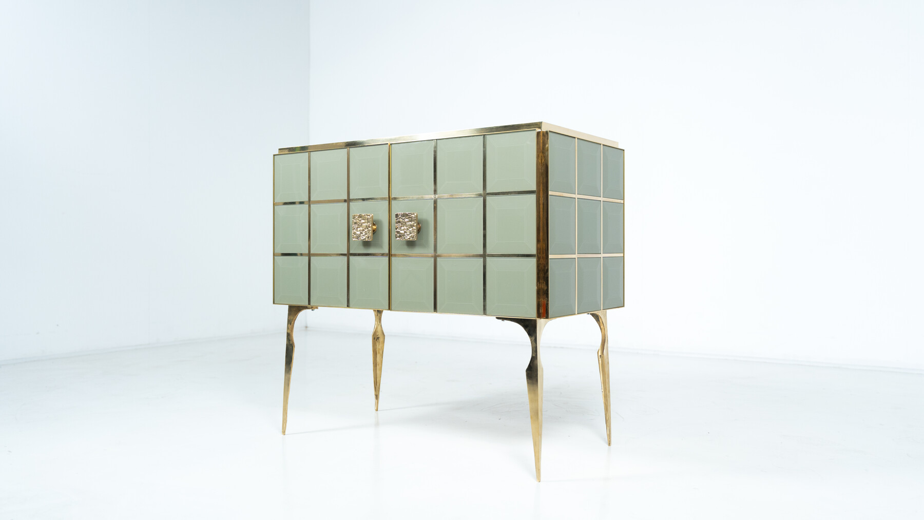 Contemporary Chest, Wood and Glass