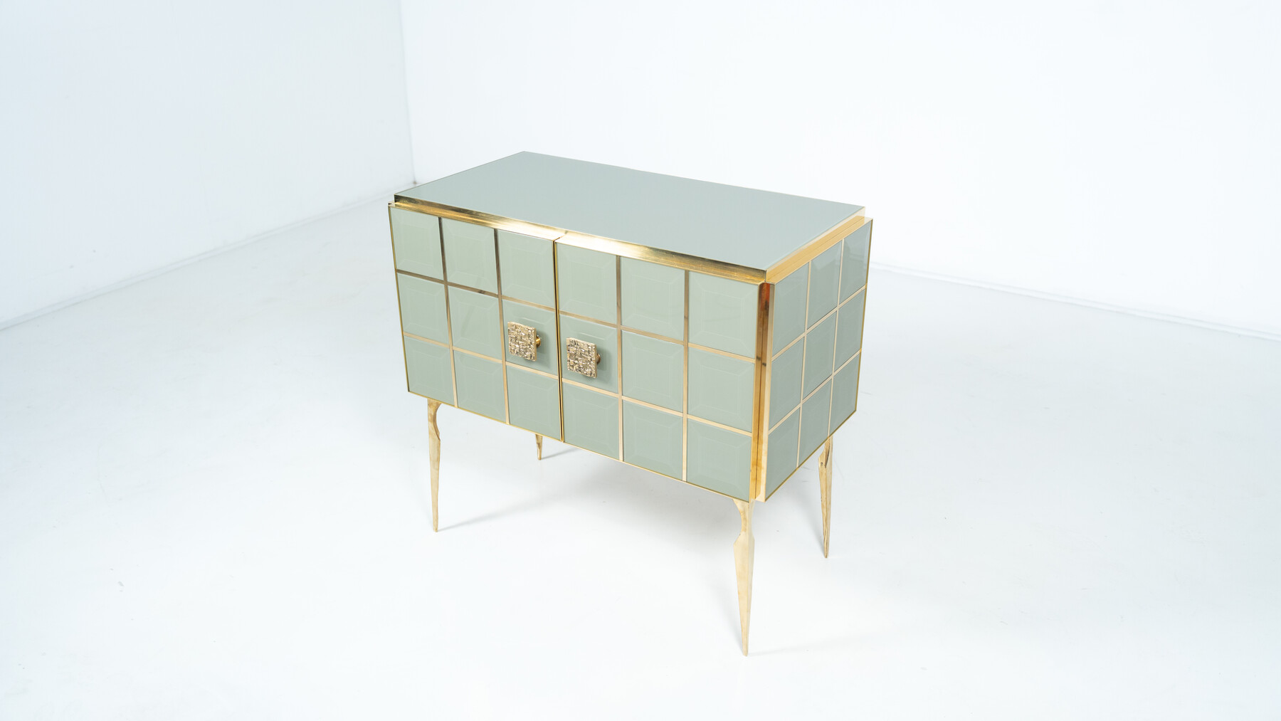 Contemporary Chest, Wood and Glass