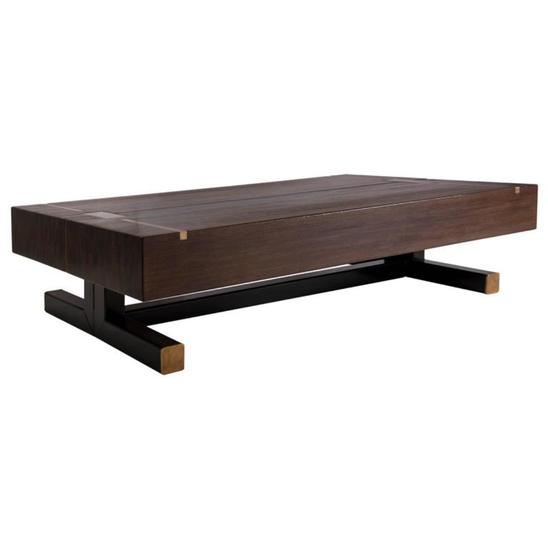 Contemporary Coffee Table, Using a J. Wabbes 1960's Wenge End-Grain Wood Top